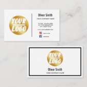 Firmenlogo gold weiß Retro oder Farbe Visitenkarte (Vorne/Hinten)