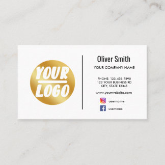 Firmenlogo gold weiß Retro oder Farbe Visitenkarte