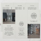 Firmenlogo Grau. 3-Foto-Trifold-Broschüre (Vorne/Hinten)