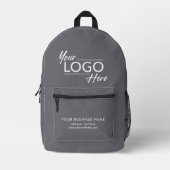 Firmenlogo grau bedruckter rucksack (Vorderseite)