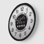 Firmenlogo Grau grau Silbername Slogan Große Wanduhr (Winkel)