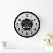 Firmenlogo Grau grau Silbername Slogan Große Wanduhr (Zuhause)
