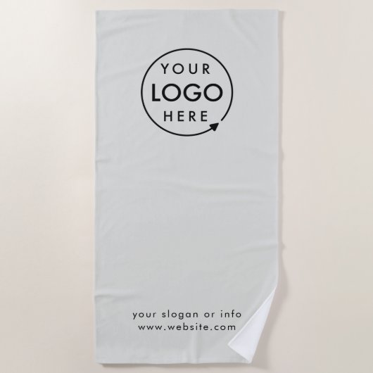 Firmenlogo | Graue Minimalistische Werbeaktion Strandtuch (Vorderseite)