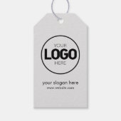 Firmenlogo - Graue und schwarze Preishängemarken Geschenkanhänger (Vorderseite)