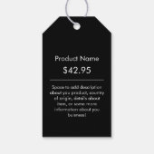 Firmenlogo - Graue und schwarze Preishängemarken Geschenkanhänger (Rückseite)