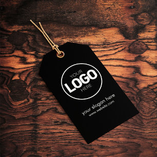 Firmenlogo - Graue und schwarze Preishängemarken Geschenkanhänger