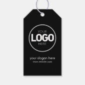 Firmenlogo - Graue und schwarze Preishängemarken Geschenkanhänger (Vorderseite)