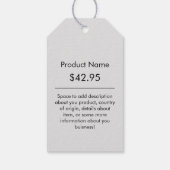 Firmenlogo - Graue und schwarze Preishängemarken Geschenkanhänger (Rückseite)