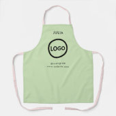 Firmenlogo Grauer grüner Mitarbeitername Schürze (Vorderseite)