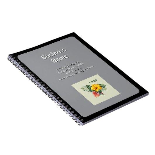 Firmenlogo Gray Spiral Foto Notebook Notizblock (Rechte Seite)