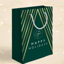 Firmenlogo Grün Gold Geometrischer Weihnachtsbaum
