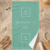 Firmenlogo grüne weiße Textuch Handtuch Badhandtuch Set