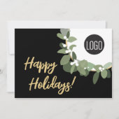 Firmenlogo Gutschein für glückliche Urlaubstage Feiertagskarte (Vorderseite)