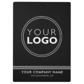 Firmenlogo Hahnentrittmuster Schwarz-weiß Business Klemmbrett (Rückseite)