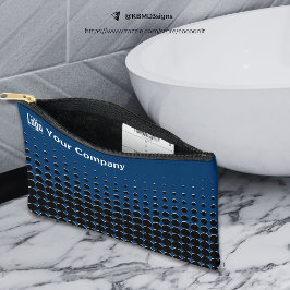 Firmenlogo Halbtonmuster Blau Schwarz-weiß Zubehörtasche