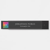 Firmenlogo hier Elegant Black Long Türschild (Vorderseite )