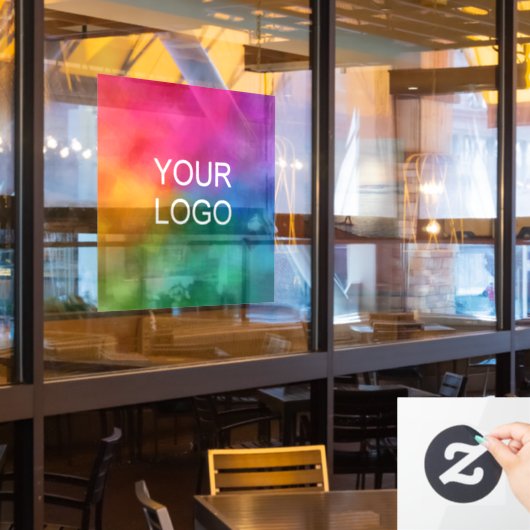 Firmenlogo hier Modernes, minimales Sauberes Fensteraufkleber (Restaurantfenster)