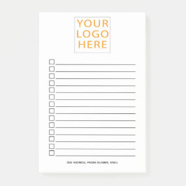 Firmenlogo Hier Personalisierte Checkliste für Unt Post-it Klebezettel