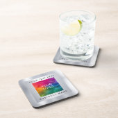 Firmenlogo hier Silver Look Template anpassen Getränkeuntersetzer (Rechte Seite)