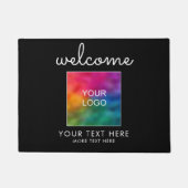 Firmenlogo Hier Typografie Script Willkommensmaske Fußmatte (Vorderseite)