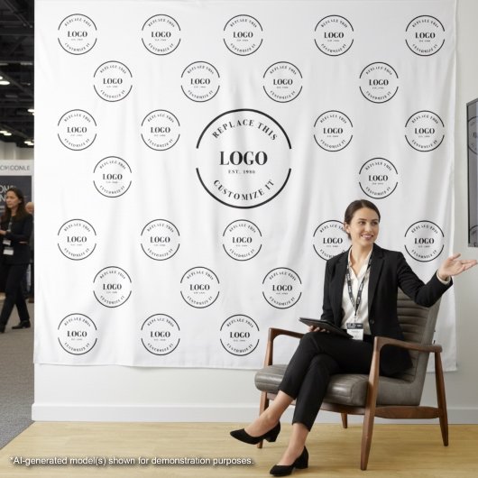 Firmenlogo-Hintergrund Instant Step-and-Repeat Wandteppich