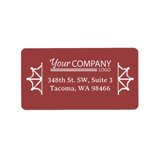 Firmenlogo, Holiday Burgund Rücksendeadresse Adressaufkleber (Vorne)