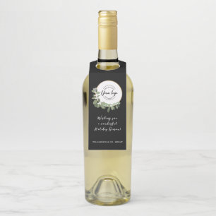 Firmenlogo Holiday Message Modern Wreath Flaschenanhänger