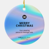 Firmenlogo - Holografie Weihnachten Keramik Ornament (Hinten)