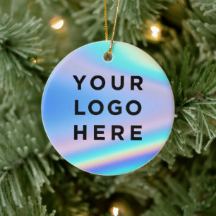 Firmenlogo - Holografisches Weihnachtsfest Keramik Ornament