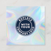 Firmenlogo Holographic Beautician Makeup Quadratische Visitenkarte (Vorderseite)