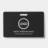 Firmenlogo-ID, Mitarbeiter Minimalistisch schwarz Ausweis (Rückseite)
