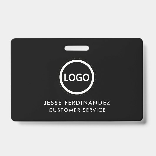 Firmenlogo-ID, Mitarbeiter Minimalistisch schwarz Ausweis (Vorderseite)