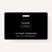 Firmenlogo-ID Mitarbeiter Minimalistisch Schwarz Ausweis (Rückseite)