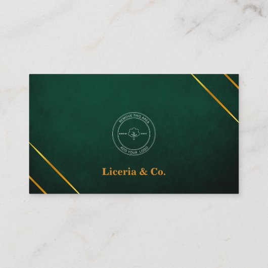 Firmenlogo Image Grün und Gold Modern Visitenkarte (Rückseite)