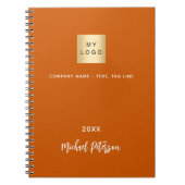 Firmenlogo in orangefarbener Farbe Notizblock (Vorderseite)