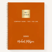Firmenlogo in orangefarbener Farbe Notizblock (Vorderseite)