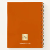 Firmenlogo in orangefarbener Farbe Notizblock (Rückseite)