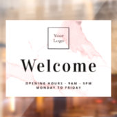 Firmenlogo in Rosa Marmor - Empfang Fensteraufkleber (Blatt 2)