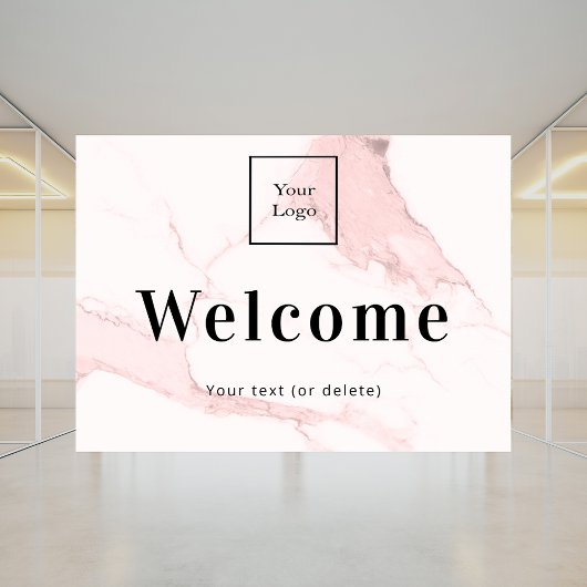 Firmenlogo in Rosa Marmor - Empfang Fensteraufkleber