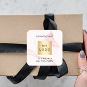 Firmenlogo in Rosa Quadratischer Aufkleber