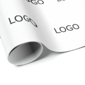 Firmenlogo in schlichtem Weiß Geschenkpapier (Rolleneckpunkt)