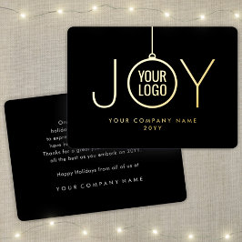Firmenlogo JOY Christmas Ornament Black Elegant Folien Feiertagskarte