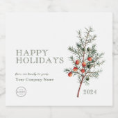 Firmenlogo Juniper Branch Holiday Custom Alkoholflaschenetikett (Einzelnes Label)
