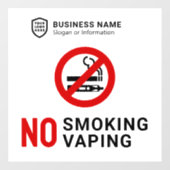 Firmenlogo | Kein Rauchverbot Fensteraufkleber (Blatt)