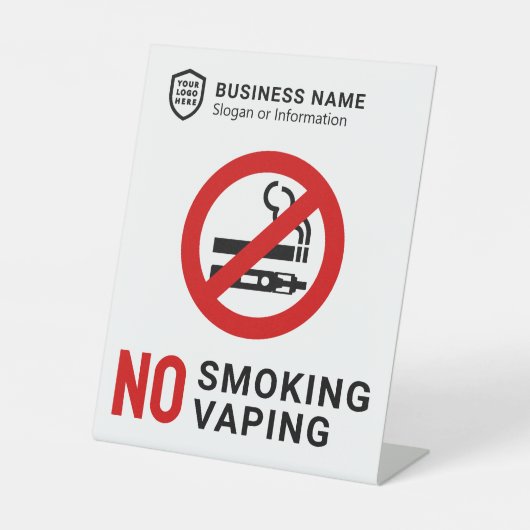 Firmenlogo | Kein Rauchverbot Sockelschild (Vorderseite)