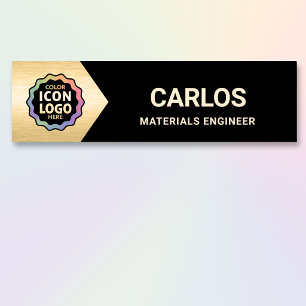 Firmenlogo Klassisch Schwarz Gold Chevron Namensschild
