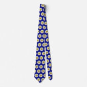 Firmenlogo Kleines Muster Navy Blau Krawatte (Vorderseite)