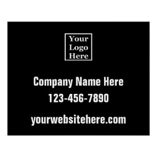 Firmenlogo Kontaktinformationen Schwarz-weiße Fens Poster