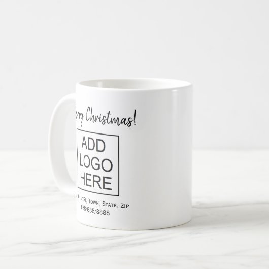Firmenlogo Kunden- oder Mitarbeiterbewertung Kaffeetasse (Vorderseite Links)
