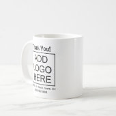 Firmenlogo Kunden- oder Mitarbeiterbewertung Kaffeetasse (Vorderseite Links)